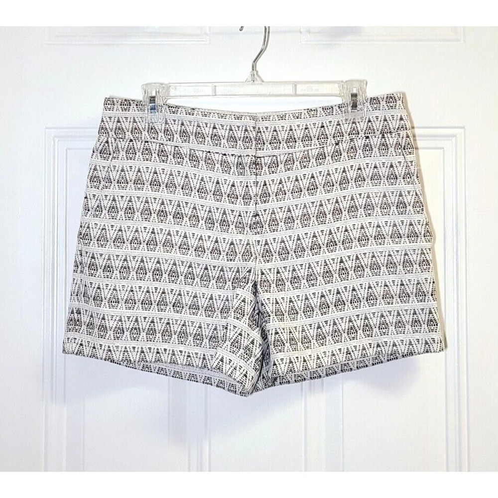 Ann Taylor LOFT Shorts Riviera Jacquard Shimmer Copper Cream Pockets Size 4